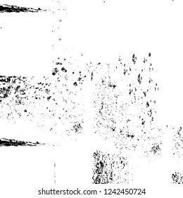 Grunge overlay layer. Abstract black and white vector background. Monochrome vintage surface with dirty pattern in cracks, spots, dots. Old wall in dark horror style design