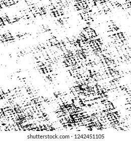 Grunge overlay layer. Abstract black and white vector background. Monochrome vintage surface with dirty pattern in cracks, spots, dots. Old wall in dark horror style design
