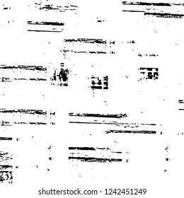 Grunge overlay layer. Abstract black and white vector background. Monochrome vintage surface with dirty pattern in cracks, spots, dots. Old wall in dark horror style design