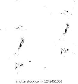 Grunge overlay layer. Abstract black and white vector background. Monochrome vintage surface with dirty pattern in cracks, spots, dots. Old wall in dark horror style design