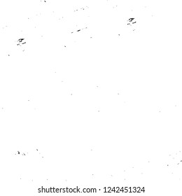 Grunge overlay layer. Abstract black and white vector background. Monochrome vintage surface with dirty pattern in cracks, spots, dots. Old wall in dark horror style design
