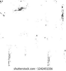 Grunge overlay layer. Abstract black and white vector background. Monochrome vintage surface with dirty pattern in cracks, spots, dots. Old wall in dark horror style design