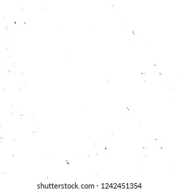 Grunge overlay layer. Abstract black and white vector background. Monochrome vintage surface with dirty pattern in cracks, spots, dots. Old wall in dark horror style design