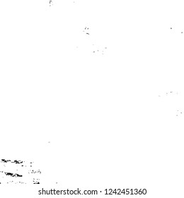Grunge overlay layer. Abstract black and white vector background. Monochrome vintage surface with dirty pattern in cracks, spots, dots. Old wall in dark horror style design