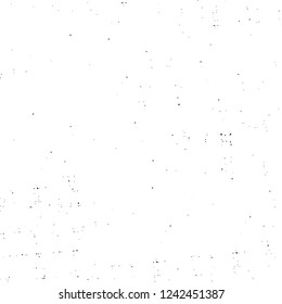 Grunge overlay layer. Abstract black and white vector background. Monochrome vintage surface with dirty pattern in cracks, spots, dots. Old wall in dark horror style design