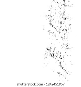 Grunge overlay layer. Abstract black and white vector background. Monochrome vintage surface with dirty pattern in cracks, spots, dots. Old wall in dark horror style design