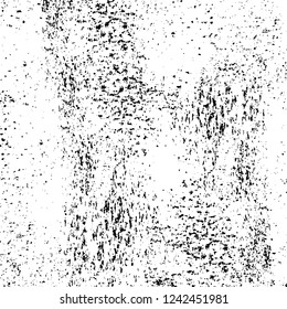 Grunge overlay layer. Abstract black and white vector background. Monochrome vintage surface with dirty pattern in cracks, spots, dots. Old wall in dark horror style design