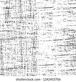 Grunge overlay layer. Abstract black and white vector background. Monochrome vintage surface with dirty pattern in cracks, spots, dots. Old wall in dark horror style design
