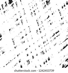 Grunge overlay layer. Abstract black and white vector background. Monochrome vintage surface with dirty pattern in cracks, spots, dots. Old wall in dark horror style design