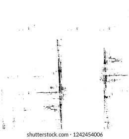 Grunge overlay layer. Abstract black and white vector background. Monochrome vintage surface with dirty pattern in cracks, spots, dots. Old wall in dark horror style design