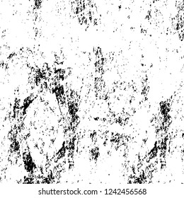 Capa superpuesta gruesa. Fondo de los vectores en blanco y negro abstracto. Superficie vintage monocromática con un patrón sucio en grietas, puntos, puntos. Antigua pared con un diseño de horror oscuro