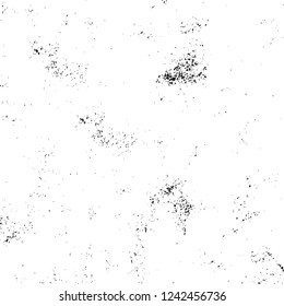 Grunge overlay layer. Abstract black and white vector background. Monochrome vintage surface with dirty pattern in cracks, spots, dots. Old wall in dark horror style design