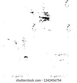 Grunge overlay layer. Abstract black and white vector background. Monochrome vintage surface with dirty pattern in cracks, spots, dots. Old wall in dark horror style design