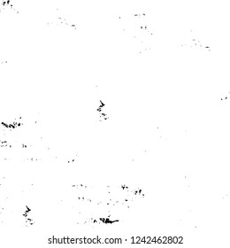 Grunge overlay layer. Abstract black and white vector background. Monochrome vintage surface with dirty pattern in cracks, spots, dots. Old wall in dark horror style design