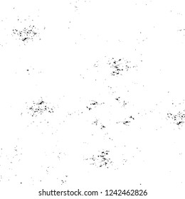 Grunge overlay layer. Abstract black and white vector background. Monochrome vintage surface with dirty pattern in cracks, spots, dots. Old wall in dark horror style design
