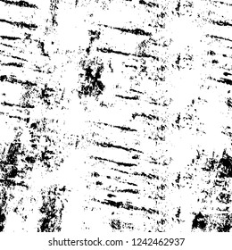 Grunge overlay layer. Abstract black and white vector background. Monochrome vintage surface with dirty pattern in cracks, spots, dots. Old wall in dark horror style design