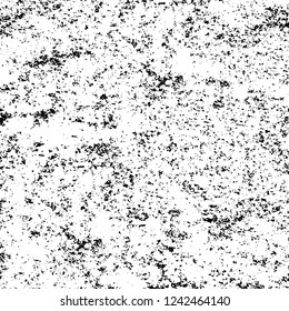 Grunge overlay layer. Abstract black and white vector background. Monochrome vintage surface with dirty pattern in cracks, spots, dots. Old wall in dark horror style design