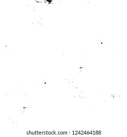 Grunge overlay layer. Abstract black and white vector background. Monochrome vintage surface with dirty pattern in cracks, spots, dots. Old wall in dark horror style design