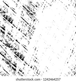 Grunge overlay layer. Abstract black and white vector background. Monochrome vintage surface with dirty pattern in cracks, spots, dots. Old wall in dark horror style design