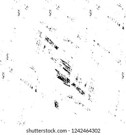 Grunge overlay layer. Abstract black and white vector background. Monochrome vintage surface with dirty pattern in cracks, spots, dots. Old wall in dark horror style design