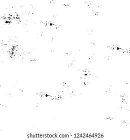 Grunge overlay layer. Abstract black and white vector background. Monochrome vintage surface with dirty pattern in cracks, spots, dots. Old wall in dark horror style design