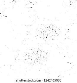 Grunge overlay layer. Abstract black and white vector background. Monochrome vintage surface with dirty pattern in cracks, spots, dots. Old wall in dark horror style design