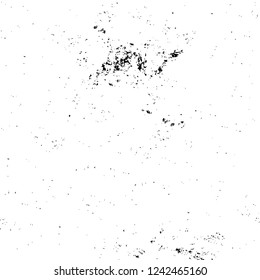 Grunge overlay layer. Abstract black and white vector background. Monochrome vintage surface with dirty pattern in cracks, spots, dots. Old wall in dark horror style design