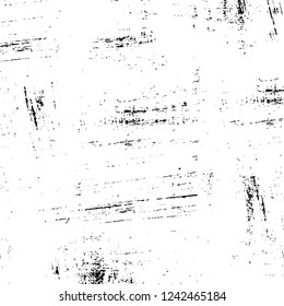 Grunge overlay layer. Abstract black and white vector background. Monochrome vintage surface with dirty pattern in cracks, spots, dots. Old wall in dark horror style design