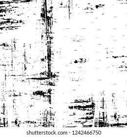 Grunge overlay layer. Abstract black and white vector background. Monochrome vintage surface with dirty pattern in cracks, spots, dots. Old wall in dark horror style design