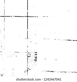 Grunge overlay layer. Abstract black and white vector background. Monochrome vintage surface with dirty pattern in cracks, spots, dots. Old wall in dark horror style design