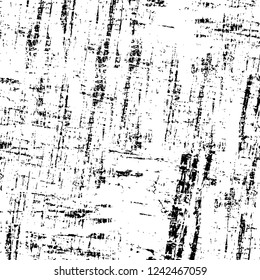 Grunge overlay layer. Abstract black and white vector background. Monochrome vintage surface with dirty pattern in cracks, spots, dots. Old wall in dark horror style design