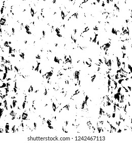 Grunge overlay layer. Abstract black and white vector background. Monochrome vintage surface with dirty pattern in cracks, spots, dots. Old wall in dark horror style design