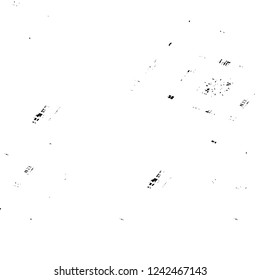 Grunge overlay layer. Abstract black and white vector background. Monochrome vintage surface with dirty pattern in cracks, spots, dots. Old wall in dark horror style design