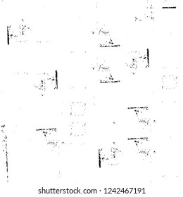 Grunge overlay layer. Abstract black and white vector background. Monochrome vintage surface with dirty pattern in cracks, spots, dots. Old wall in dark horror style design