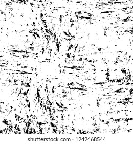 Grunge overlay layer. Abstract black and white vector background. Monochrome vintage surface with dirty pattern in cracks, spots, dots. Old wall in dark horror style design