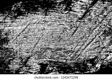 Grunge overlay layer. Abstract black and white vector background. Monochrome vintage surface with dirty pattern in cracks, spots, dots. Old wall in dark horror style design