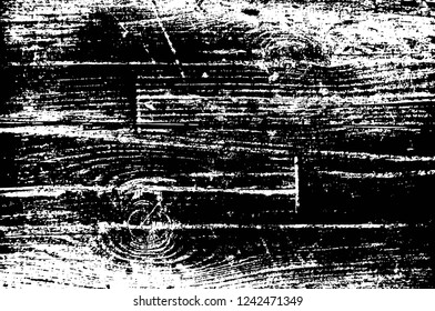 Grunge overlay layer. Abstract black and white vector background. Monochrome vintage surface with dirty pattern in cracks, spots, dots. Old wall in dark horror style design