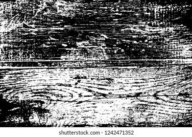 Grunge overlay layer. Abstract black and white vector background. Monochrome vintage surface with dirty pattern in cracks, spots, dots. Old wall in dark horror style design