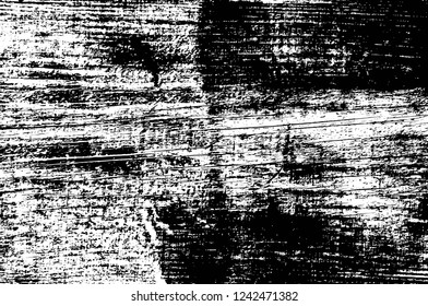 Grunge overlay layer. Abstract black and white vector background. Monochrome vintage surface with dirty pattern in cracks, spots, dots. Old wall in dark horror style design