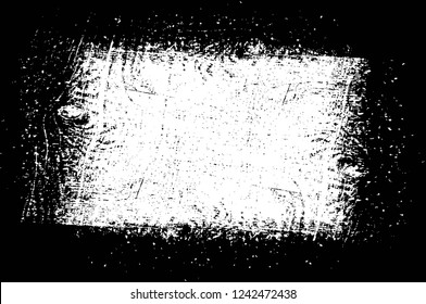 Grunge overlay layer. Abstract black and white vector background. Monochrome vintage surface with dirty pattern in cracks, spots, dots. Old wall in dark horror style design