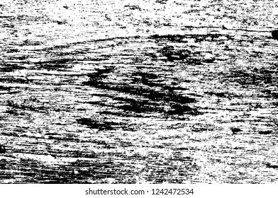 Grunge overlay layer. Abstract black and white vector background. Monochrome vintage surface with dirty pattern in cracks, spots, dots. Old wall in dark horror style design