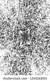 Grunge overlay layer. Abstract black and white vector background. Monochrome vintage surface with dirty pattern in cracks, spots, dots. Old wall in dark horror style design