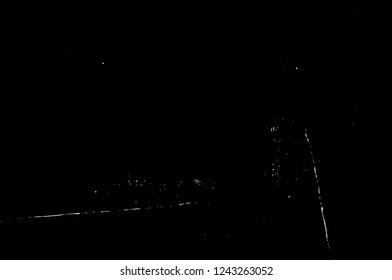 Grunge overlay layer. Abstract black and white vector background. Monochrome vintage surface with dirty pattern in cracks, spots, dots. Old wall in dark horror style design