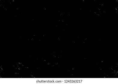 Grunge overlay layer. Abstract black and white vector background. Monochrome vintage surface with dirty pattern in cracks, spots, dots. Old wall in dark horror style design