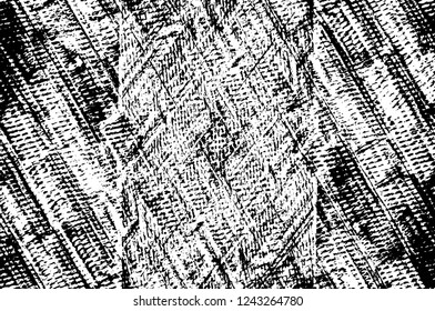Grunge overlay layer. Abstract black and white vector background. Monochrome vintage surface with dirty pattern in cracks, spots, dots. Old wall in dark horror style design