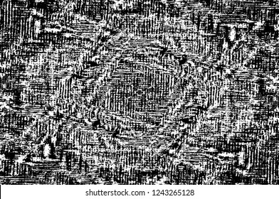 Grunge overlay layer. Abstract black and white vector background. Monochrome vintage surface with dirty pattern in cracks, spots, dots. Old wall in dark horror style design