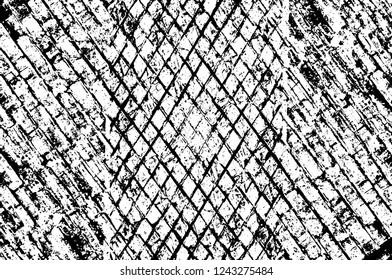 Grunge overlay layer. Abstract black and white vector background. Monochrome vintage surface with dirty pattern in cracks, spots, dots. Old wall in dark horror style design