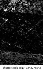 Grunge overlay layer. Abstract black and white vector background. Monochrome vintage surface with dirty pattern in cracks, spots, dots. Old wall in dark horror style design
