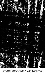 Grunge overlay layer. Abstract black and white vector background. Monochrome vintage surface with dirty pattern in cracks, spots, dots. Old wall in dark horror style design