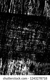 Grunge overlay layer. Abstract black and white vector background. Monochrome vintage surface with dirty pattern in cracks, spots, dots. Old wall in dark horror style design